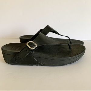 Fitflop Lulu Black Leather Sandal Women 8